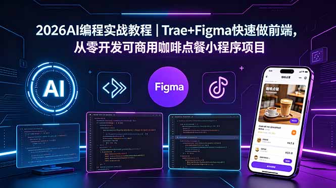 2026AI编程实战教程｜Trae+Figma快速做前端，从零开发可商用咖啡点餐小程序项目-800资源网
