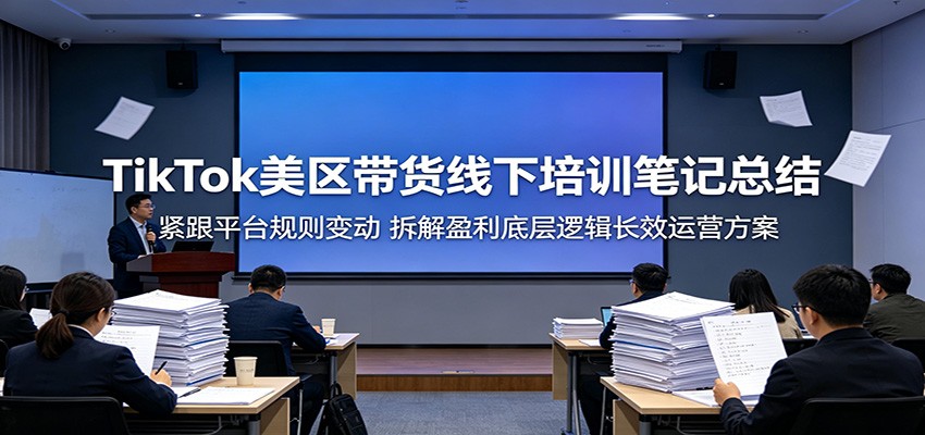 TikTok美区带货线下培训笔记总结:紧跟平台规则变动,拆解盈利底层逻辑长效运营方案-800资源网