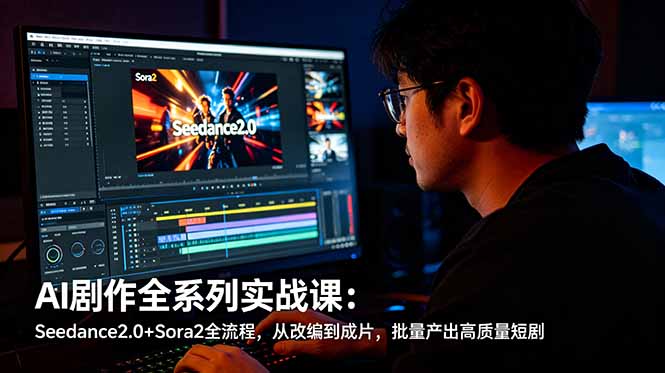 （18647期）AI剧作全系列实战课：Seedance2.0+Sora2全流程，从改编到成片，批量产出高质量短剧
