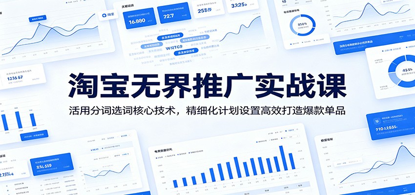 淘宝无界推广实战课:活用分词选词核心技术,精细化计划设置高效打造爆款单品-800资源网