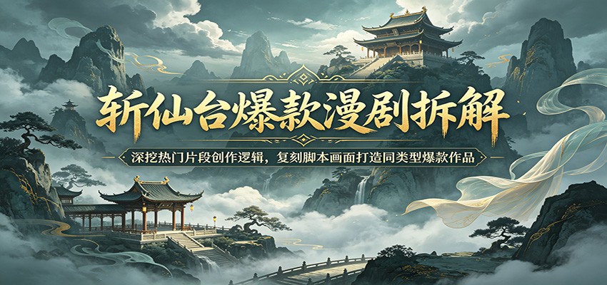 斩仙台爆款漫剧拆解:深挖热门片段创作逻辑,复刻脚本画面打造同类型爆款作品-800资源网