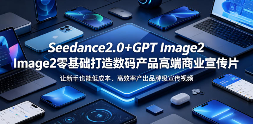 Seedance2.0+GPT Image2零基础打造数码产品高端商业宣传片，让新手也能低成本、高效率产出品牌级宣传视频-800资源网