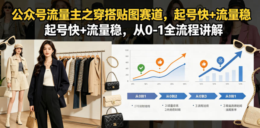 公众号流量主之穿搭贴图赛道，起号快+流量稳，从0-1全流程讲解-800资源网