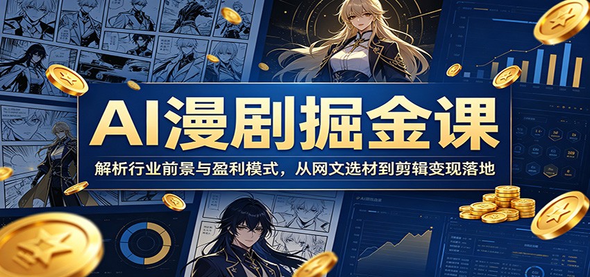 AI漫剧掘金课：解析行业前景与盈利模式，从网文选材到剪辑变现落地-800资源网