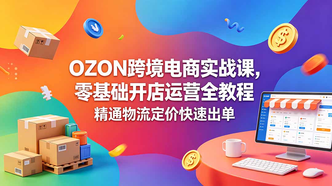 （18746期）OZON 跨境电商实战课，零基础开店运营全教程，精通物流定价快速出单