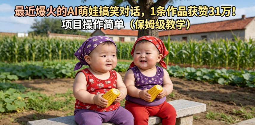 最近爆火的AI萌娃搞笑对话，1条作品获赞31W，项目操作简单（保姆级教学）-800资源网