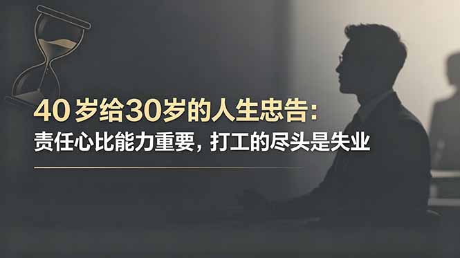 付费文章：40岁给30岁的人生忠告：责任心比能力重要，打工的尽头是失业-800资源网