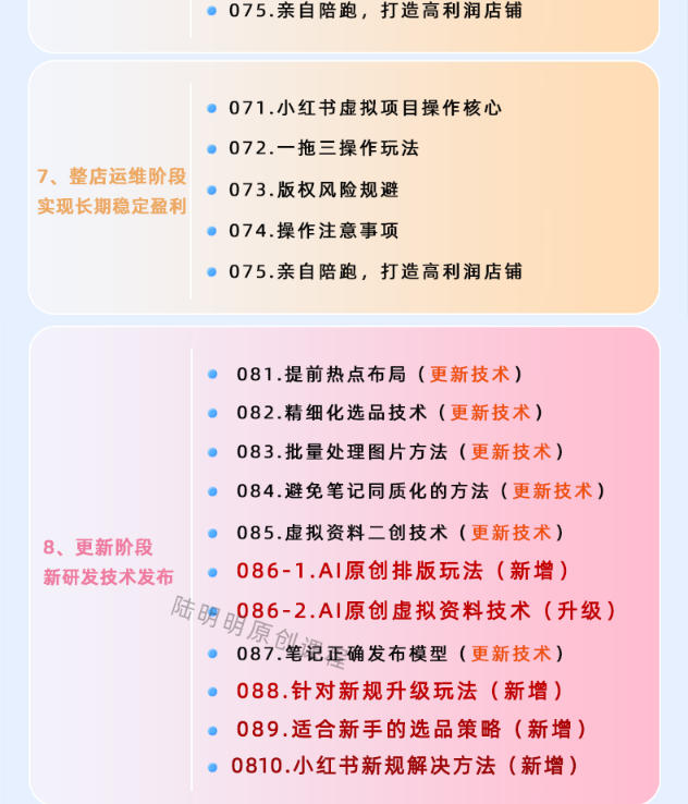 小红书虚拟项目特训班9.0,AI原创PPT技术全跑通,单品单店月纯利润几个W-800资源网