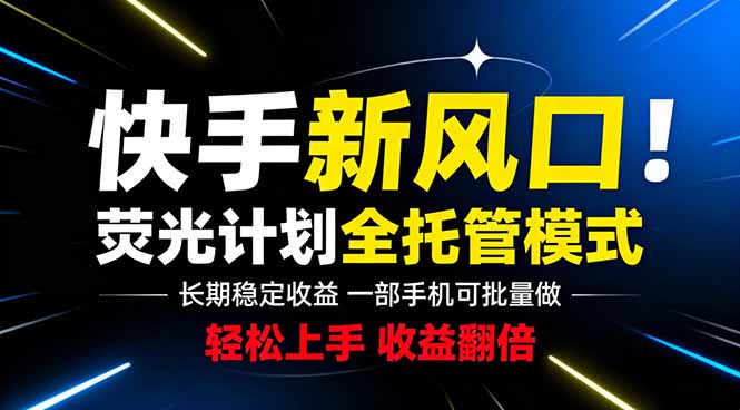 快手新风口来了!一部手机即可操作,很多人已经开始批量放大收益-800资源网