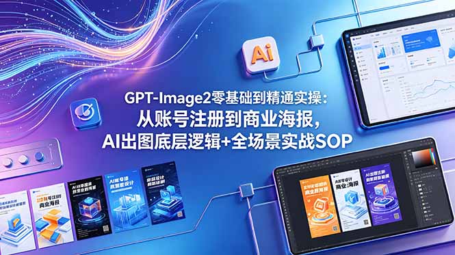 GPT-Image2零基础到精通实操:从账号注册到商业海报,AI出图底层逻辑+全场景实战SOP-800资源网