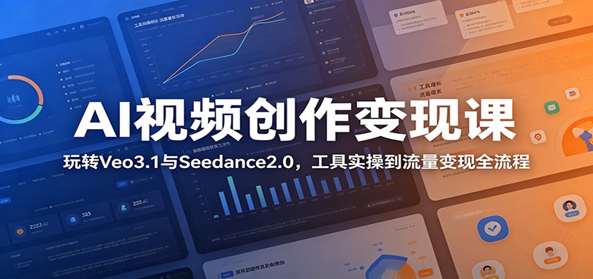 AI视频创作变现课:玩转Veo3.1与Seedance2.0,工具实操到流量变现全流程-800资源网