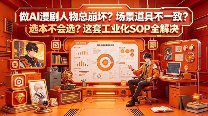 做AI漫剧人物总崩坏?场景道具不一致?选本不会选?这套工业化SOP全解决 (更新)-800资源网
