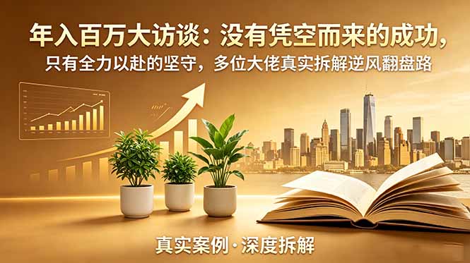 年入百万大访谈-更新:没有凭空而来的成功,只有全力以赴的坚守,多位大佬真实拆解逆风翻盘路-800资源网