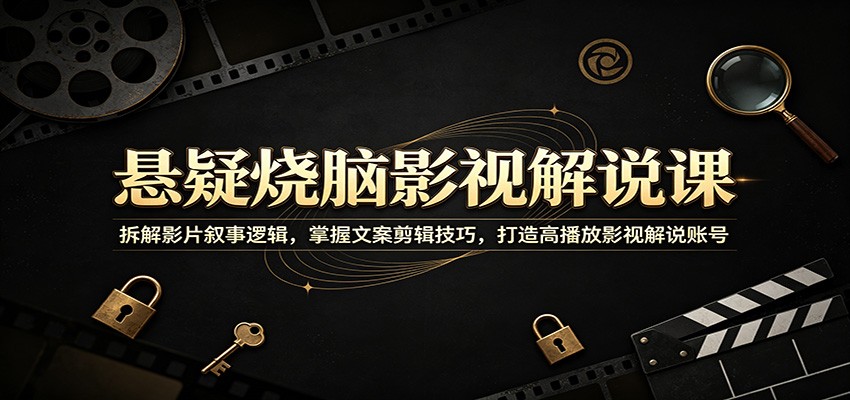 悬疑烧脑影视解说课:拆解影片叙事逻辑,掌握文案剪辑技巧,打造高播放影视解说账号-800资源网