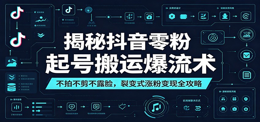 揭秘抖音零粉起号搬运爆流术:不拍不剪不露脸,裂变式涨粉变现全攻略-800资源网