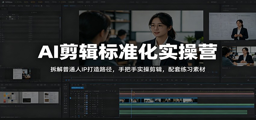 AI剪辑标准化实操营:拆解普通人IP打造路径,手把手实操剪辑,配套练习素材-800资源网