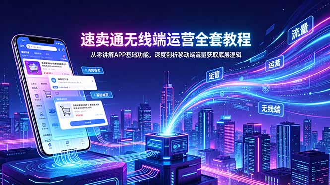 速卖通无线端运营全套教程,从零讲解APP基础功能,深度剖析移动端流量获取底层逻辑-800资源网