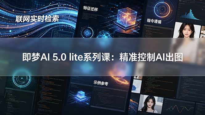 即梦AI 5.0 lite实战课：联网实时检索+特征迁移+指令遵循+示例参考，精准控制AI出图-800资源网