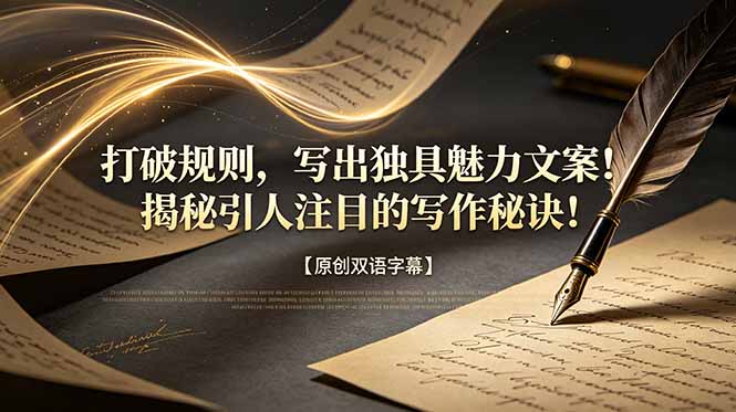 打破规则,写出独具魅力文案!揭秘引人注目的写作秘诀!【原创双语字幕】-800资源网
