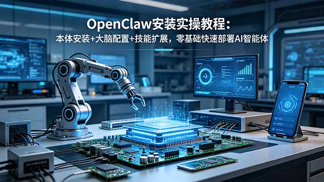 OpenClaw安装实操教程:本体安装+大脑配置+技能扩展,零基础快速部署AI智能体-800资源网