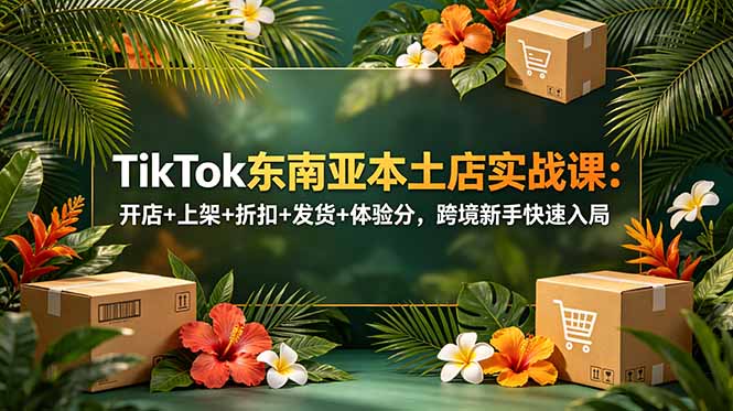 TikTok东南亚本土店实战课：开店+上架+折扣+发货+体验分，跨境新手快速入局-800资源网