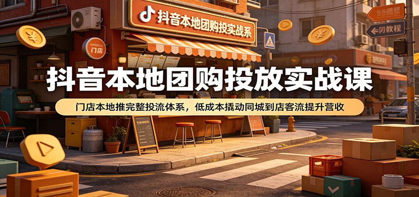 抖音本地团购投放实战课:门店本地推完整投流体系,低成本撬动同城到店客流提升营收-800资源网