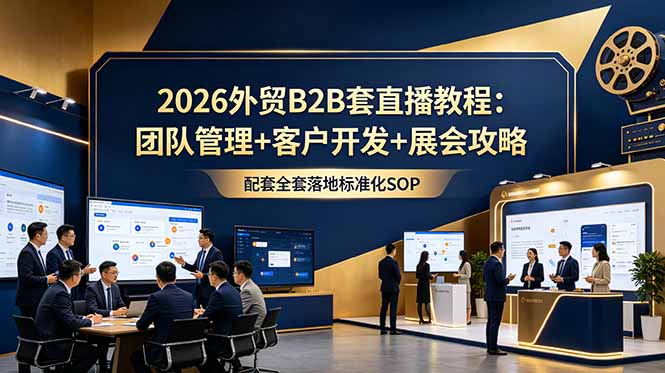 2026外贸B2B套直播教程:团队管理+客户开发+展会攻略,配套全套落地标准化SOP-800资源网