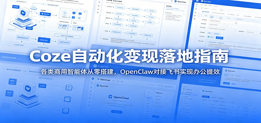 Coze自动化变现落地指南:各类商用智能体从零搭建,OpenClaw对接飞书实现办公提效-800资源网