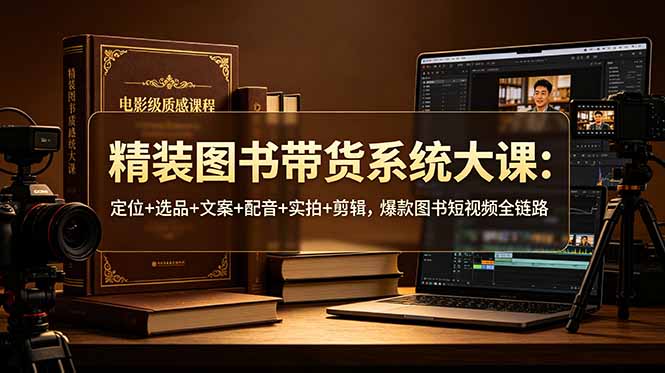 精装图书带货系统大课:定位+选品+文案+配音+实拍+剪辑,爆款图书短视频全链路-800资源网