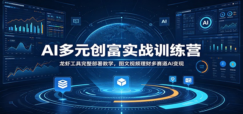 AI多元创富实战训练营：龙虾工具完整部署教学，图文视频理财多赛道AI变现-800资源网