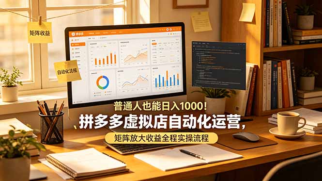 普通人也能日入 1000！拼多多虚拟店自动化运营，矩阵放大收益全程实操流程-800资源网