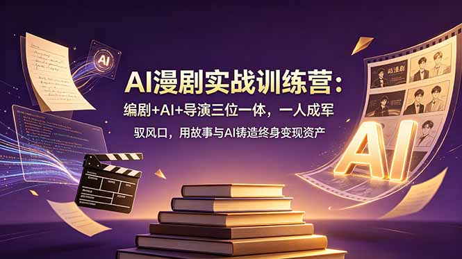 AI漫剧实战训练营：编剧+AI+导演三位一体，一人成军 驭风口，用故事与AI铸造终身变现资产-800资源网