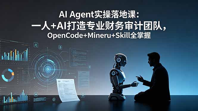 AI Agent实操落地课：一人+AI打造专业财务审计团队，OpenCode+Mineru+Skill全掌握-800资源网