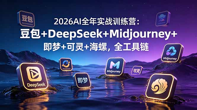 2026AI全年实战训练营：豆包+DeepSeek+Midjourney+即梦+可灵+海螺，全工具链-800资源网