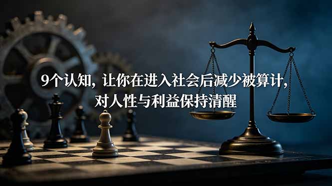 付费文章：9个认知，让你在进入社会后减少被算计，对人性与利益保持清醒-800资源网