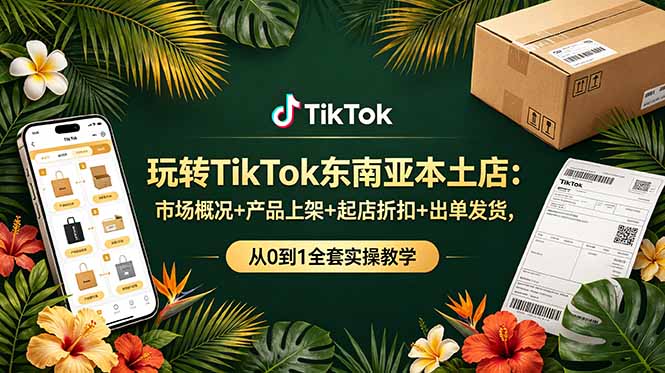 玩转TikTok东南亚本土店：市场概况+产品上架+起店折扣+出单发货，从0到1全套实操教学-800资源网