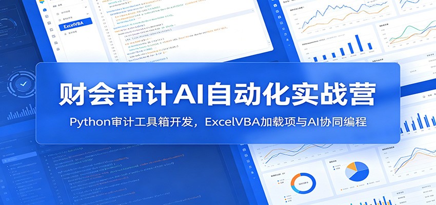 财会审计AI自动化实战营：Python审计工具箱开发，ExcelVBA加载项与AI协同编程-800资源网