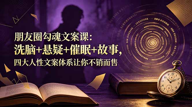 朋友圈勾魂文案课：洗脑+悬疑+催眠+故事，四大人性文案体系让你不销而售-800资源网
