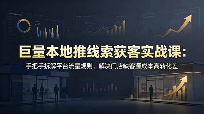 巨量本地推线索获客实战课：手把手拆解平台流量规则，解决门店缺客源成本高转化差-800资源网