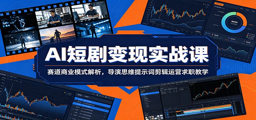 AI短剧变现实战课：赛道商业模式解析，导演思维提示词剪辑运营求职教学-800资源网