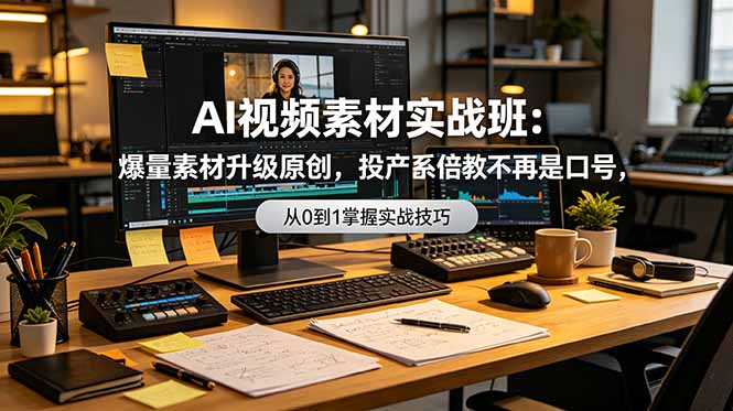 AI视频素材实战班：爆量素材升级原创，投产翻倍不再是口号，0-1系统教学实战落地-800资源网
