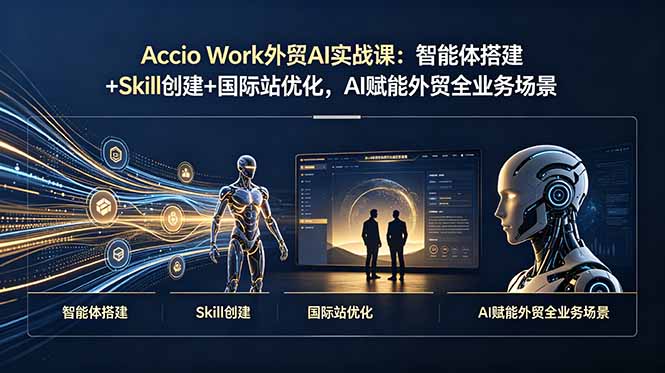 Accio Work外贸AI实战课：智能体搭建+Skill创建+国际站优化，AI赋能外贸全业务场景-800资源网