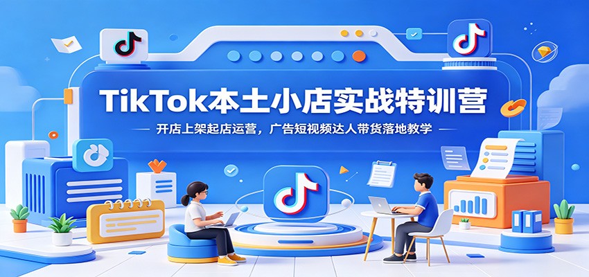 TikTok本土小店实战特训营：开店上架起店运营，广告短视频达人带货落地教学-800资源网