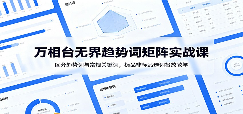 万相台无界趋势词矩阵实战课：区分趋势词与常规关键词，标品非标品选词投放教学-800资源网