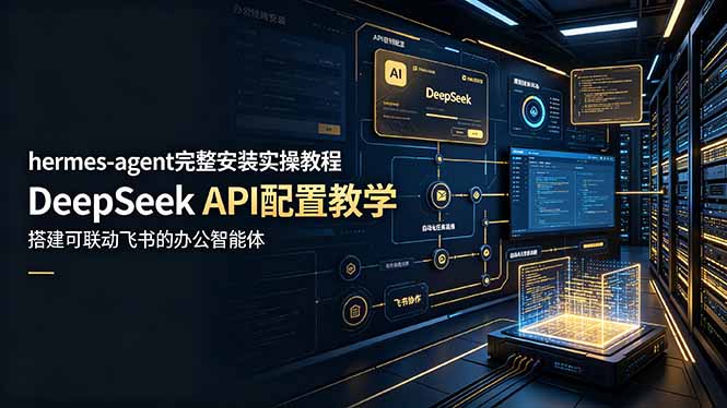 hermes-agent完整安装实操教程，DeepSeek API配置教学，搭建可联动飞书的办公智能体-800资源网
