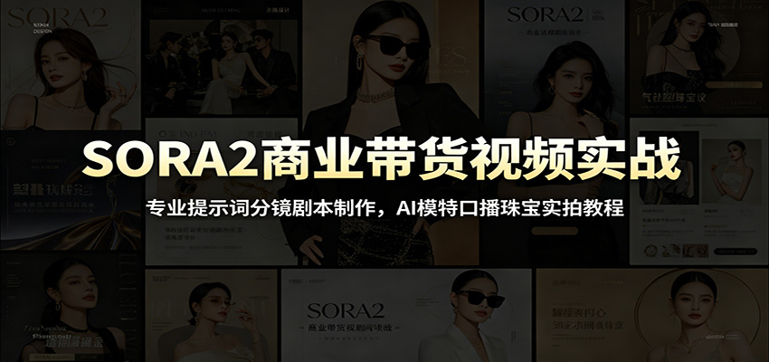 SORA2商业带货视频实战：专业提示词分镜剧本制作，AI模特口播珠宝实拍教程-800资源网