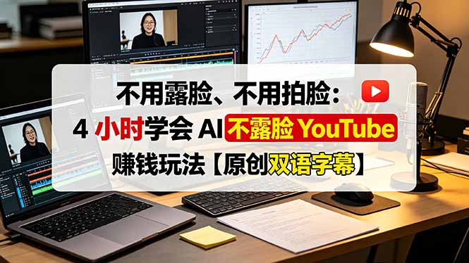不用露脸、不用拍脸：4 小时学会 AI 不露脸 YouTube 赚钱玩法【原创双语字幕】-800资源网