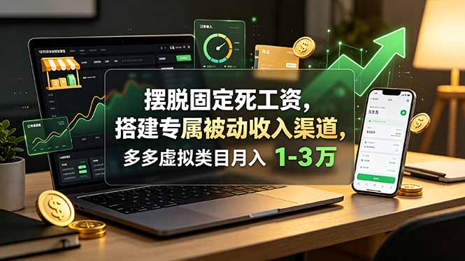 摆脱固定死工资,搭建专属被动收入渠道,多多虚拟类目月入 1-3 万-800资源网