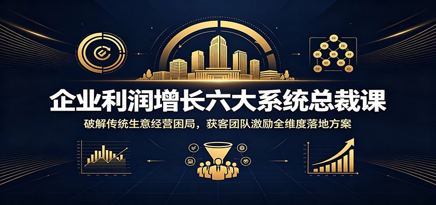 企业利润增长六大系统总裁课：破解传统生意经营困局，获客团队激励全维度落地方案-800资源网