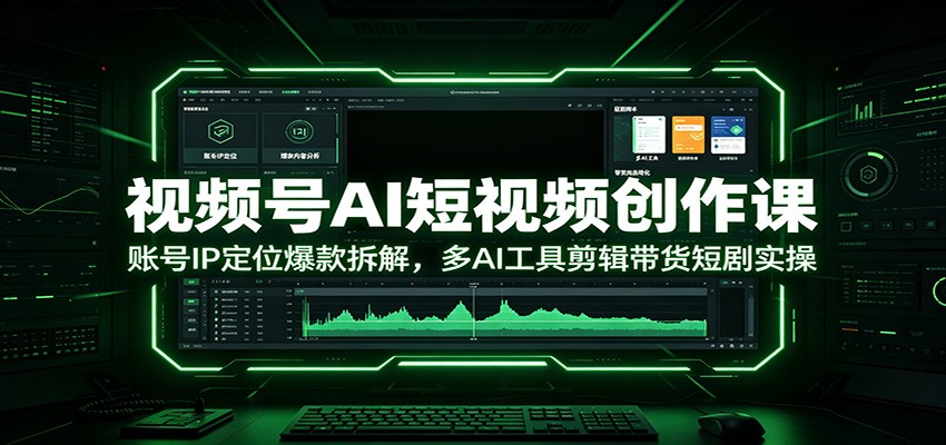 视频号AI短视频创作课：账号IP定位爆款拆解，多AI工具剪辑带货短剧实操-800资源网